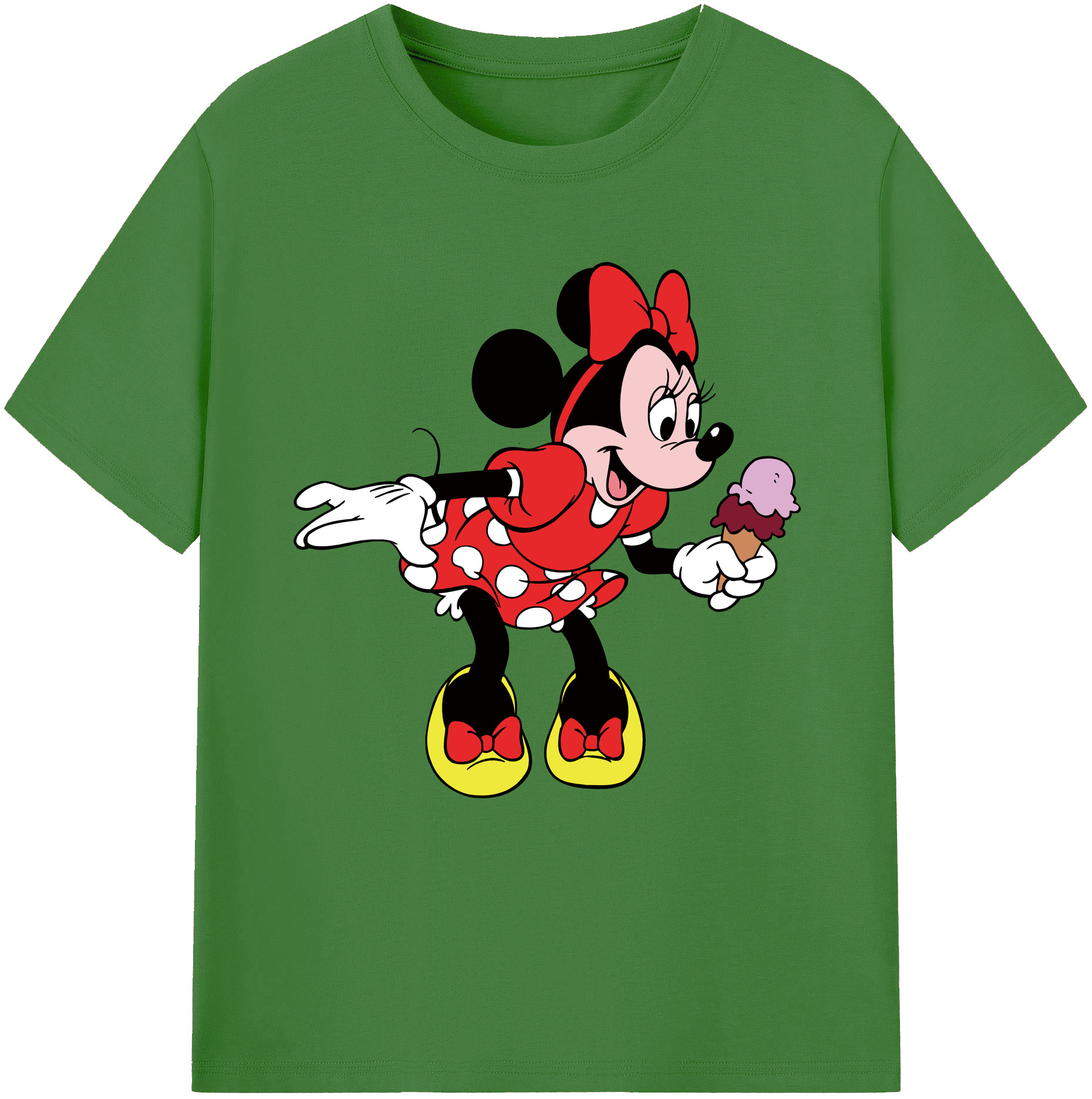 （画像用） ミッキーマウス Mickey Mouse レディースカジュアルプリントTシャツ（綿100％）